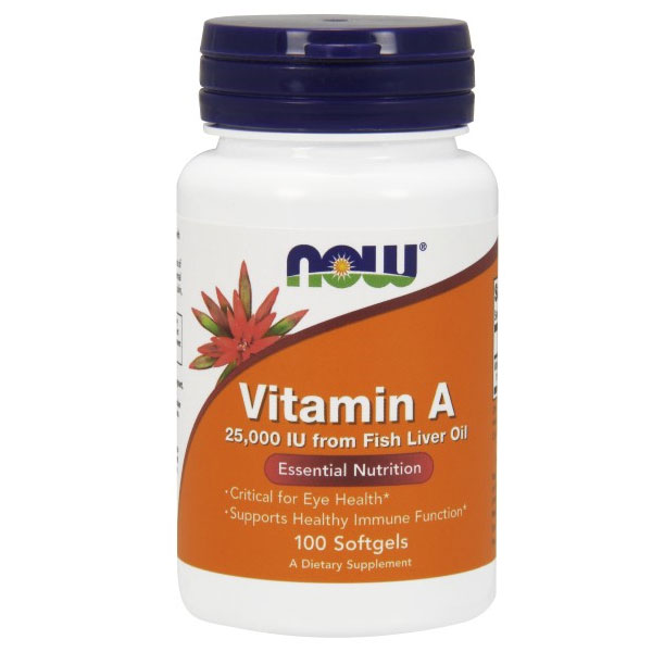 Vitamin A 25000 IU, 100 Softgels, NOW Foods