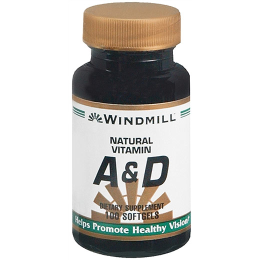 Vitamin A & D, 100 Softgels, Windmill Health Products