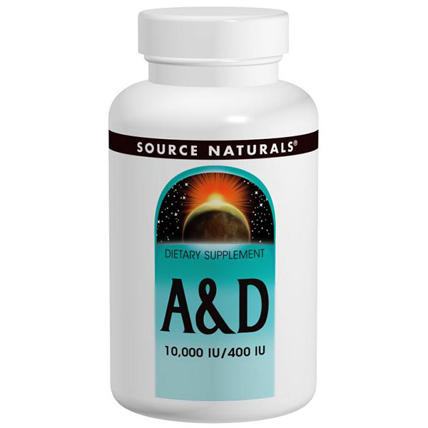 Vitamin A & D 10,000 IU/400 IU 100 tabs from Source Naturals