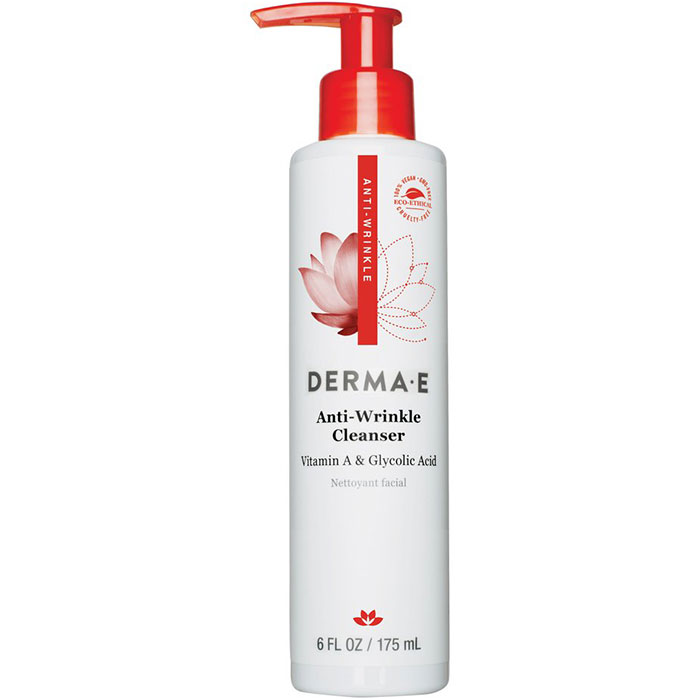 Derma E Anti-Wrinkle Cleanser with Vitamin A & Glycolic Acid, 6 oz