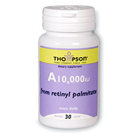 Vitamin A Retinyl Palmitate 10,000 IU 30 softgels, Thompson Nutritional Products