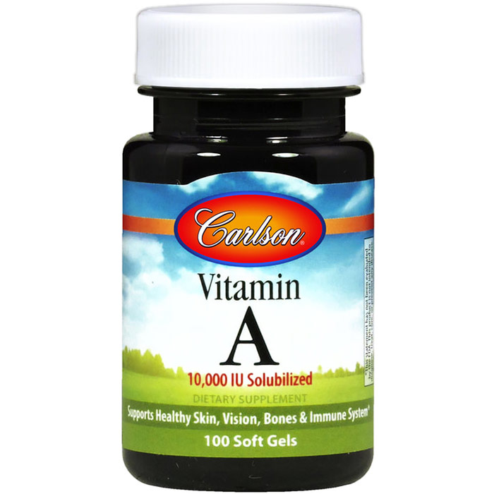 Carlson Laboratories Vitamin A Solubilized 10,000 IU 100 softgels, Carlson Labs