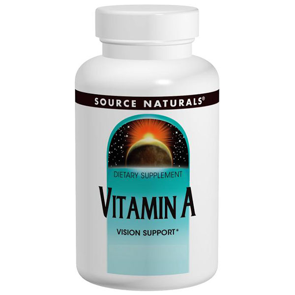 Vitamin A Palmitate 10,000 IU, 250 Tablets, Source Naturals