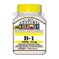 Vitamin B-1 100 mg 110 Tablets, 21st Century Health Care