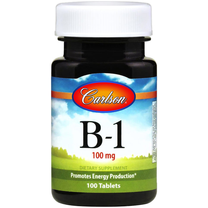Vitamin B1, Thiamin 100 mg, 100 tablets, Carlson Day of Health 104 s