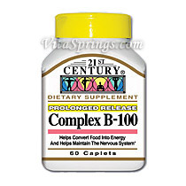 Vitamin B-100 Balanced Complex 60 Caplets, 21st Century Health Care