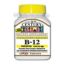 21st Century HealthCare Vitamin B-12 1000 mcg 110 Tablets, 21st Century Health Care
