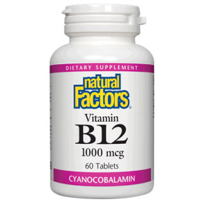 Vitamin B-12 1000 mcg 60 Tablets, Natural Factors