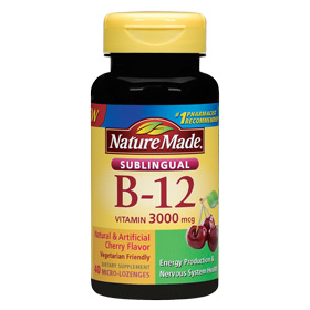 Nature Made Vitamin B-12 3000 mcg, Sublingual, 40 Lozenges
