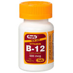 Watson Rugby Labs Vitamin B-12 500 mcg, 100 Tablets, Watson Rugby