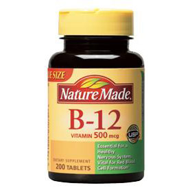 Nature Made Vitamin B-12 500 mcg, 200 Tablets, Nature Made