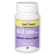 Vitamin B-12 Lozenge 1000mcg 30 loz, Thompson Nutritional Products