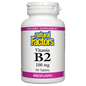 Natural Factors Vitamin B-2 Riboflavin 100mg 90 Tablets, Natural Factors