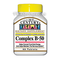 21st Century HealthCare Vitamin B-50 Balanced Complex 60 Tablets, 21st Century Health Care