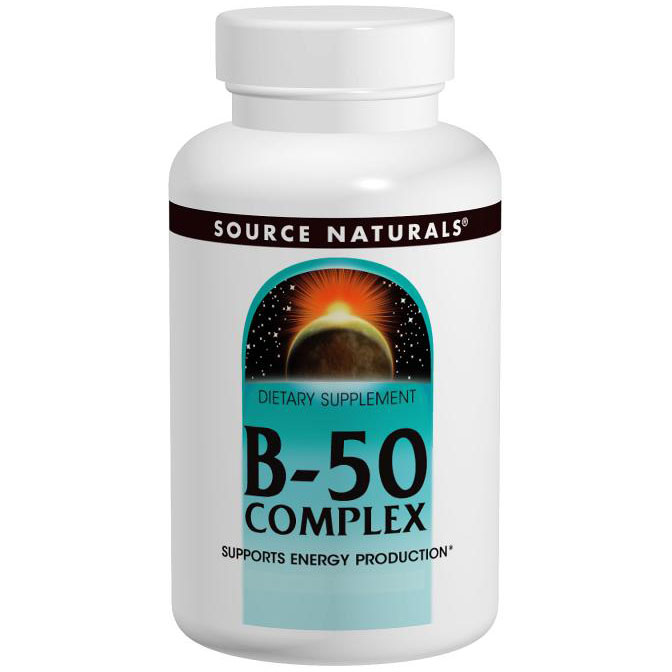 Vitamin B-50 (Vitamin B50) Complex Yeast Free 50mg 50 tabs from Source Naturals