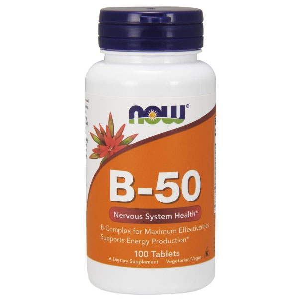 Vitamin B-50 Vegetarian, B Complex 100 Tabs, NOW Foods
