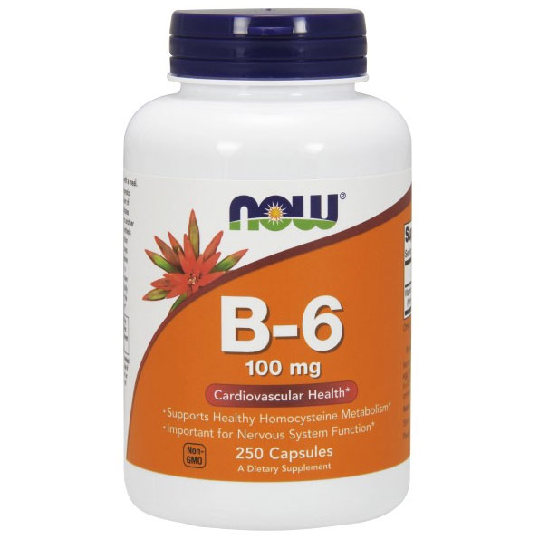 NOW Foods Vitamin B-6 (Vitamin B6) 100mg 250 Caps, NOW Foods