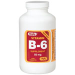 Vitamin B-6 50 mg, 1000 Tablets, Watson Rugby
