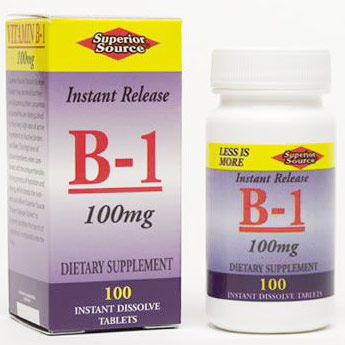 Vitamin B1 100 mg, 100 Instant Dissolve Tablets, Superior Source