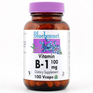 Vitamin B1 100 mg, 100 Vcaps, Bluebonnet Nutrition