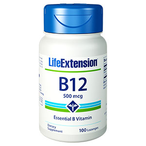Vitamin B12 500 mcg Dissolve-In-Mouth, 100 Lozenges, Life Extension