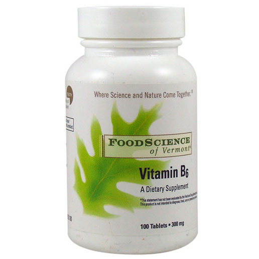 FoodScience Of Vermont Vitamin B6 300 mg, 100 Tablets, FoodScience Of Vermont