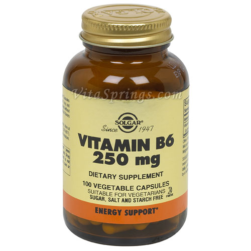 Vitamin B6 250 mg, 100 Vegetable Capsules, Solgar