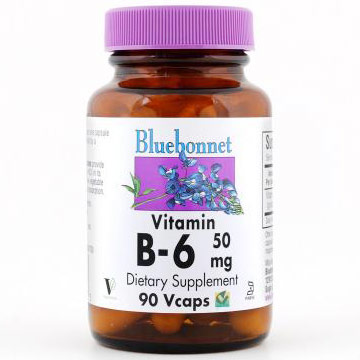 Vitamin B6 50 mg, 90 Vcaps, Bluebonnet Nutrition