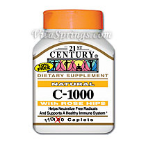 21st Century HealthCare Vitamin C 1000 mg with Rose Hip 110 Tablets, 21st Century Health Care