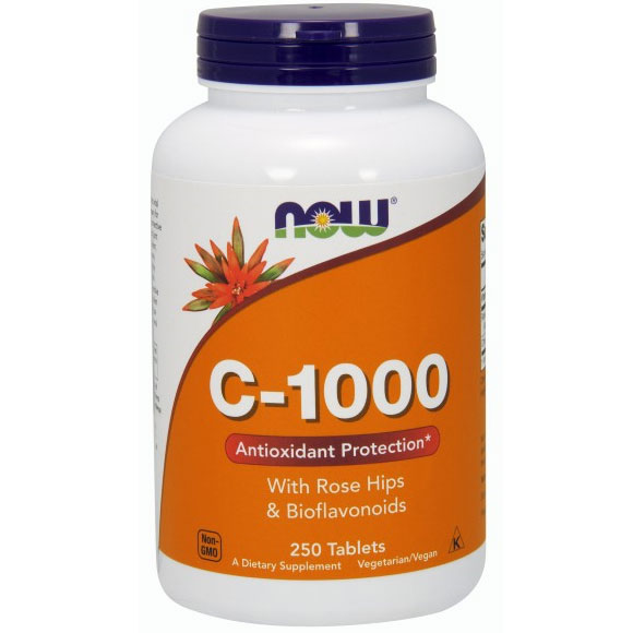 NOW Foods Vitamin C-1000 with Rose Hips 250 Tabs, NOW Foods