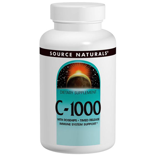 Vitamin C-1000 with Rose Hips 1000mg Timed Release 100 tabs from Source Naturals
