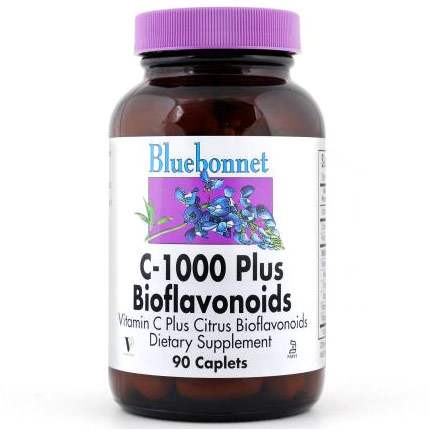 Vitamin C 1000 mg Plus Bioflavonoids, 90 Caplets, Bluebonnet Nutrition