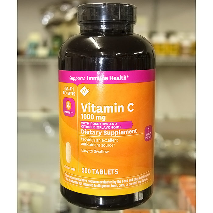 Vitamin C 1000 mg with Rose Hips & Citrus Bioflaviniods, 500 Tablets, Members Mark