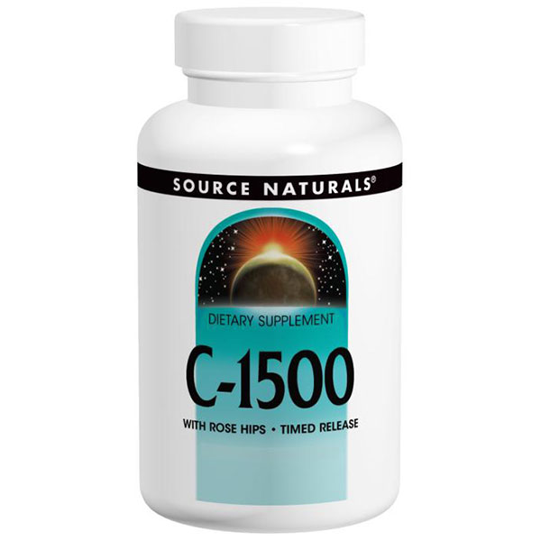 Vitamin C-1500 + Rose Hips Timed Release, Value Size, 250 Tablets, Source Naturals
