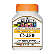 21st Century HealthCare Vitamin C 250 mg Chewable Orange, 60 Tablets, 21st Century Health Care