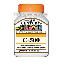Vitamin C 500 mg 110 Tablets, 21st Century Health Care