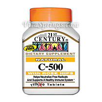 Vitamin C 500 mg with Rose Hip 110 Tablets, 21st Century Health Care