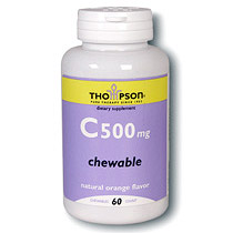 Thompson Nutritional Vitamin C 500mg Chewable Orange 60 tabs, Thompson Nutritional Products
