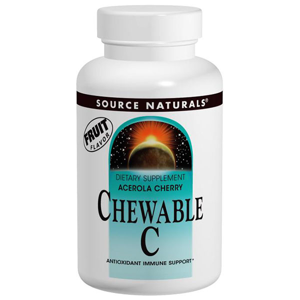 Vitamin C Acerola Chewable w/Bioflavonoids 500mg 100 tabs from Source Naturals