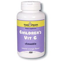 Thompson Nutritional Vitamin C Children's Chewable Orange 100 tabs, Thompson Nutritional Products