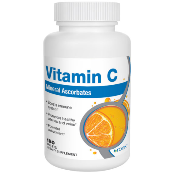 Vitamin C Mineral Ascorbates, 180 Tablets, Roex