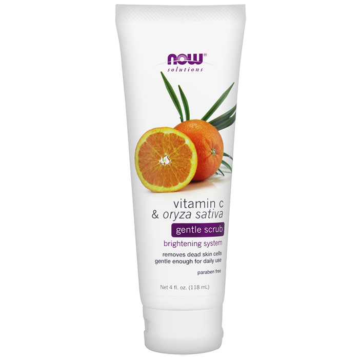 Vitamin C & Oryza Sativa Gentle Scrub, 4 oz, NOW Foods