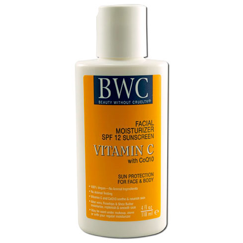 Vitamin C with CoQ10 Facial Moisturizer SPF 12 Sunscreen, 4 oz, Beauty Without Cruelty