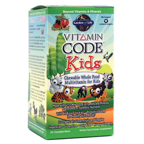 Vitamin Code, Kids Formula, Whole Food Multivitamin, 30 Chewable Bears, Garden of Life