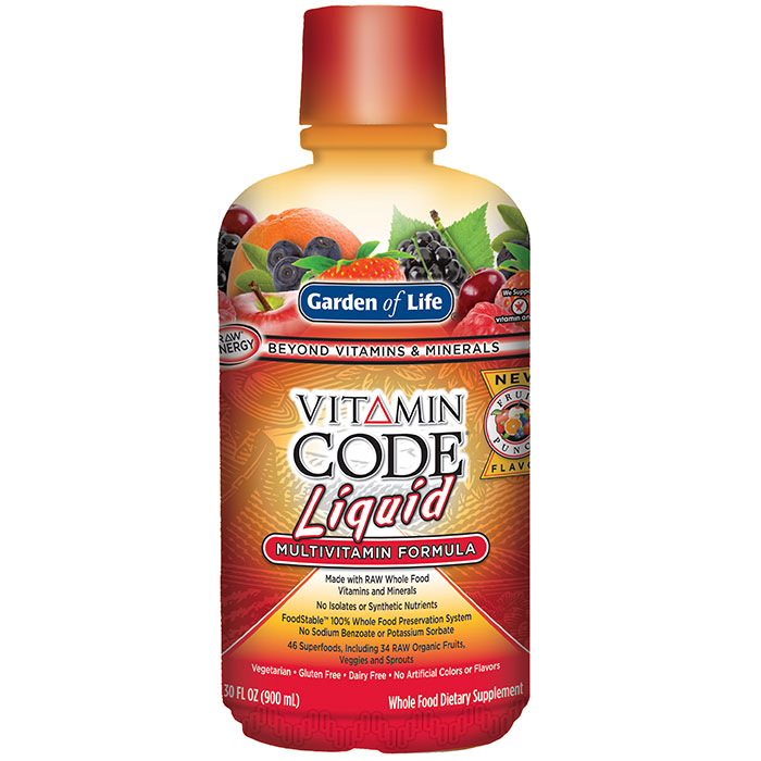 Vitamin Code Liquid Multivitamin Formula - Fruit Punch, 30 oz, Garden of Life