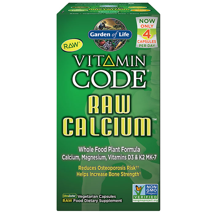Vitamin Code RAW Calcium, Whole Food Plant Formula, 60 Vegetarian Capsules, Garden of Life