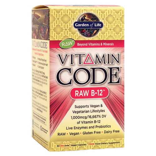 Vitamin Code, Raw B-12, 30 Veggie Caps, Garden of Life