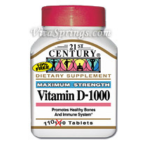 Vitamin D 1000 IU 110 Tablets, 21st Century Health Care