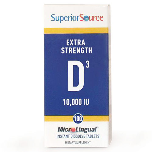 Vitamin D3 10,000 IU, Extra Strength, 100 Instant Dissolve Tablets, Superior Source