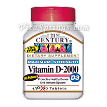 Vitamin D-2000 (D3 2000 IU), 110 Tablets, 21st Century Health Care